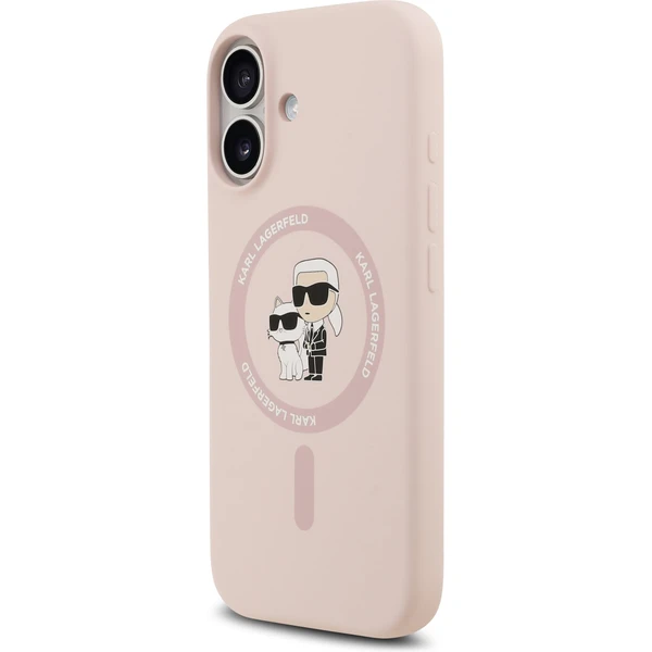 Karl Lagerfeld Liquid Silicone Karl a Choupette MagSafe kryt iPhone 17 ružový - Puzdra - Obrázok 486c8b84742549d2944854a955855801