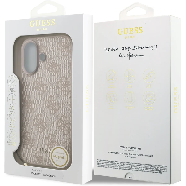 Guess 4G Charm kryt iPhone 17 ružový - Puzdra - Obrázok 488fb360e0864615a9f414a5c9e84fae