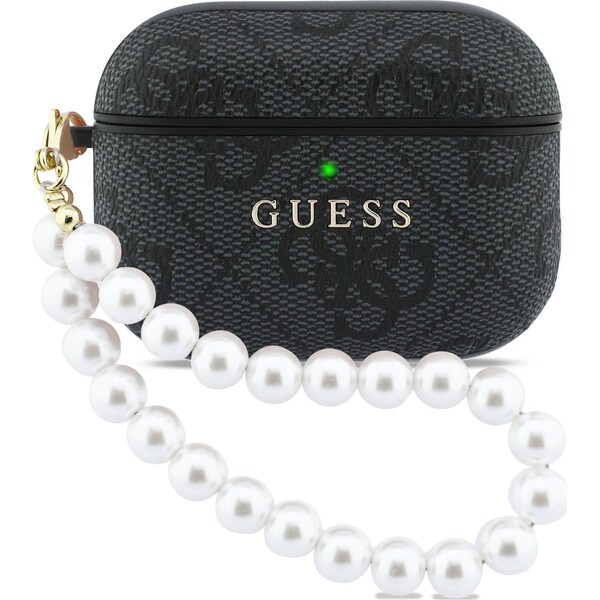 E-shop Guess PU 4G Classic Logo Pearl Strap puzdro AirPods Pro 3 čierne