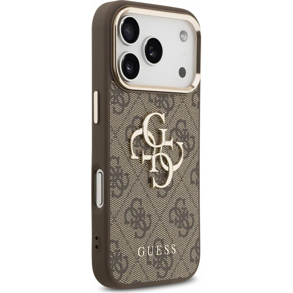 Guess PU 4G Metal Logo Strap Zadný kryt pre iPhone 18 Pro Brown - Puzdra - Obrázok 489e558471424804afb631ccb26bb1d8