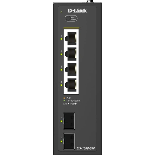 D link 6-portový Gigabitový priemyselný PoE+ nespravovaný switch - Switche - Obrázok 48CL000K01