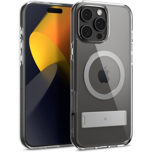 E-shop Spigen Caseology Capella MagSafe Kickstand kryt iPhone 16 Pro clear gray