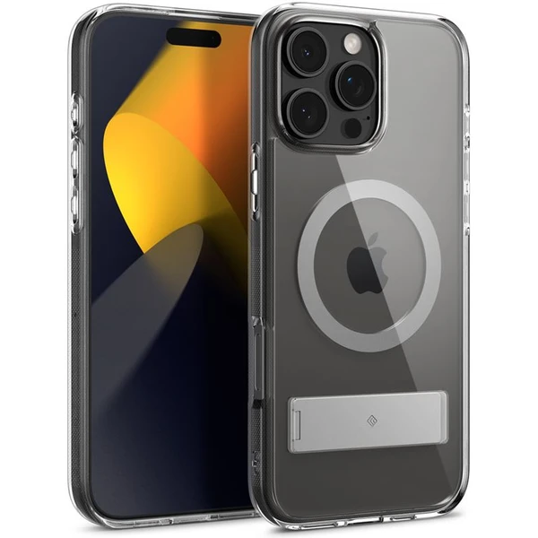 Spigen Caseology Capella MagSafe Kickstand kryt iPhone 16 Pro clear gray - Puzdra - Hlavný obrázok