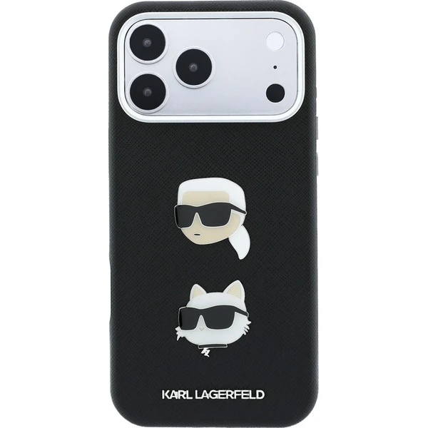 Karl Lagerfeld PU Semi Wrap Saffiano K&CH Heads kryt iPhone 18 Pro Max černý - Puzdra - Obrázok 48cb3f33f190485496be235878a9397b
