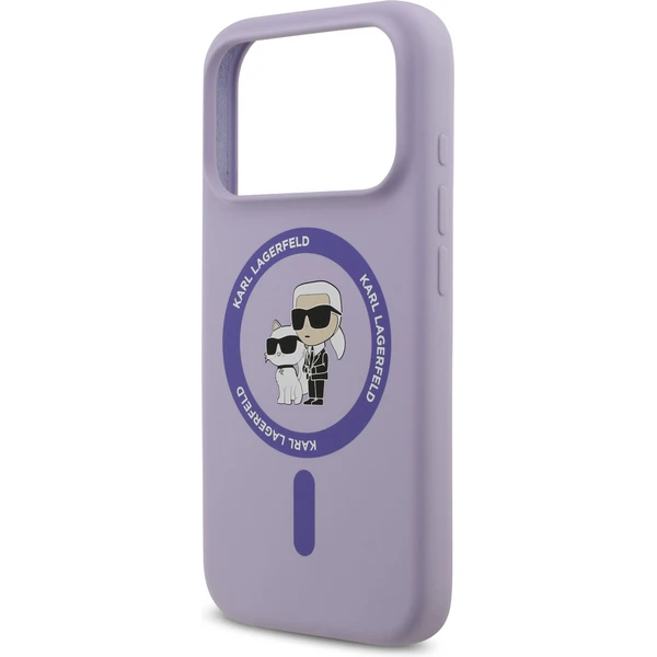 Karl Lagerfeld Liquid Silicone Karl a Choupette MagSafe kryt iPhone 17 Pro fialový - Puzdra - Obrázok 48e690c7b9be48878983c9b0c919c7a7