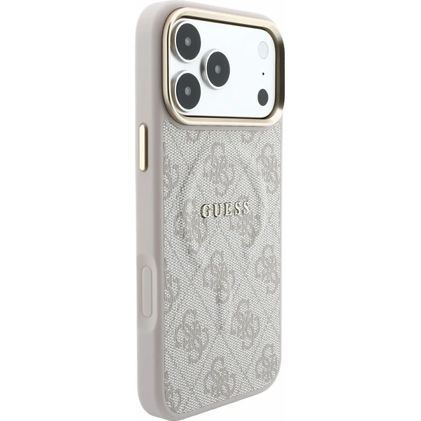 Guess PU Leather 4G Gold Frame Embossed MagSafe Zadný kryt pre iPhone 18 Pro Max Pink - Puzdra - Obrázok 48eca763a52d42c59500a85a2704b489