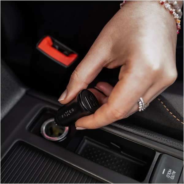 FIXED autonabíjačka s 2xUSB výstupom, 15W Smart Rapid Charge čierna - Nabíjačky - Obrázok 48f0b8d4b7bd4a5d9c68581b8ece2961