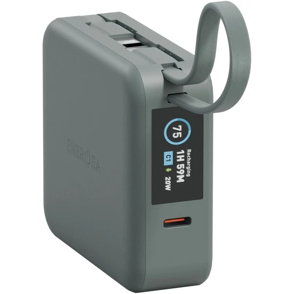 ENERGEA MagPac Mini Plus MagSafe powerbanka s káblom, 10000mAh, šedozelená - Powerbanky - Obrázok 48f824ab3d2d430388c6eb556ce48b83