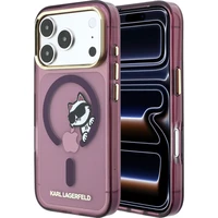 Karl Lagerfeld IML Choupette Peekaboo Magsafe kryt iPhone 18 Pro vínový - Puzdra