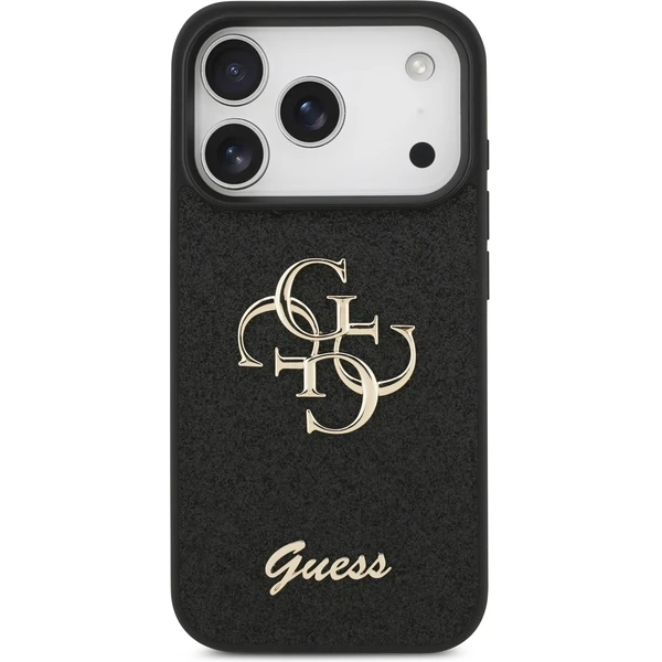 Guess PU Fixed Glitter 4G Metal Logo kryt iPhone 17 Pro čierny - Puzdra - Obrázok 492e68cfdc7841dc8b5890e5a5ae697f