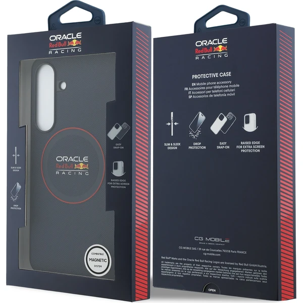 Red Bull PU Leather Red Ring MagSafe Zadný Kryt pre Samsung Galaxy S25 FE námorne modrej - Puzdra - Obrázok 4934ad4ec39d49e2a56dc7c5f8775d5e