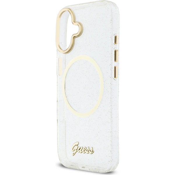 Guess IML Glitter Script Strap MagSafe kryt iPhone 17 číry - Puzdra - Obrázok 493fa394690c4577a5fc4894b7f04dbb