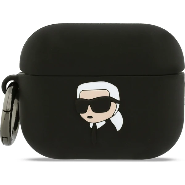 E-shop Karl Lagerfeld 3D Logo NFT Karl Head silikónové puzdro AirPods Pro 3 čierne