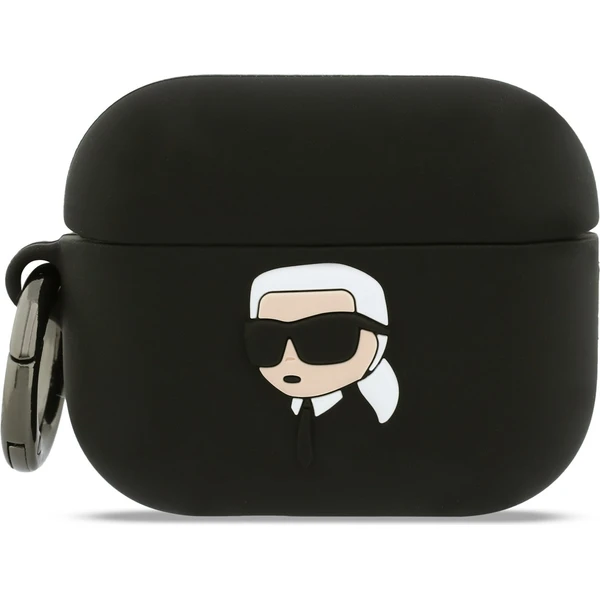 Karl Lagerfeld 3D Logo NFT Karl Head silikónové puzdro AirPods Pro 3 čierne - Puzdra - Hlavný obrázok