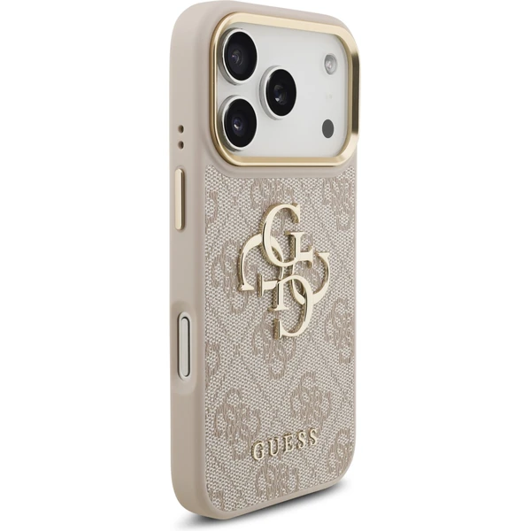 Guess PU Leather 4G Metal Logo Gold Frame kryt iPhone 17 Pro ružový - Puzdra - Obrázok 497b7052b9f34ef7b41079c3d21747b2