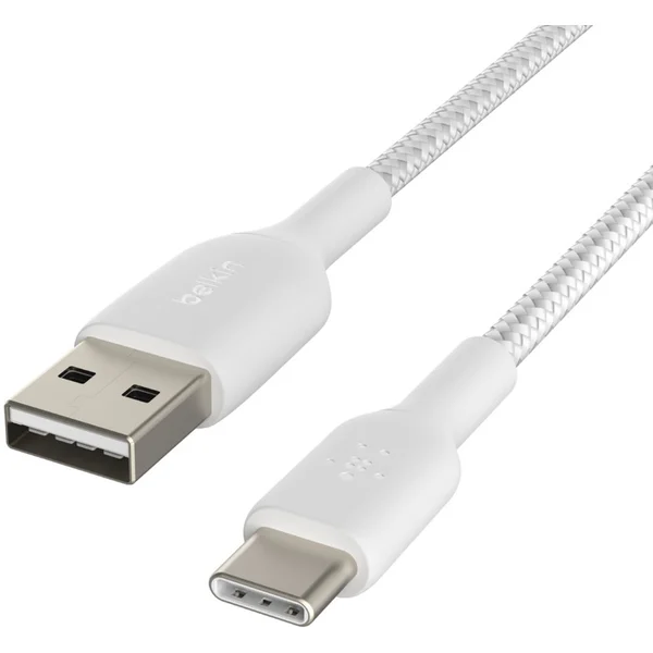 Belkin BOOST Charge Braided USB-C/USB-A odolný kábel, 1m, biely - Káble a redukcie - Obrázok 49C9400301