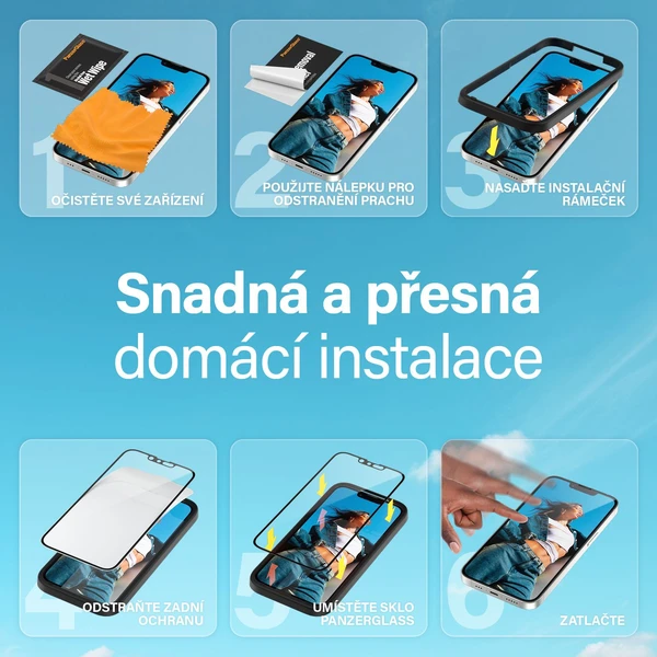 PanzerGlass® Privacy Apple iPhone 17e/16e/14/13/13 Pro s inštalačným rámčekom - Ochranné fólie a sklo - Obrázok 49GD000J01