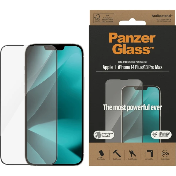 PanzerGlass™ Ultra-Wide Fit sklo iPhone 14 Plus/13 Pro Max s inštalačným rámčekom - Ochranné fólie a sklo - Obrázok 49KG100501