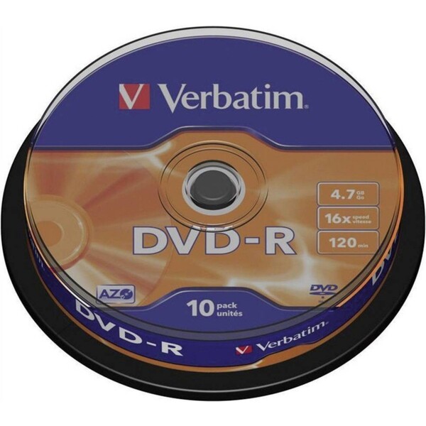 E-shop VERBATIM DVD-R(10 ks)Spindle/General Retail/16x/4.7GB