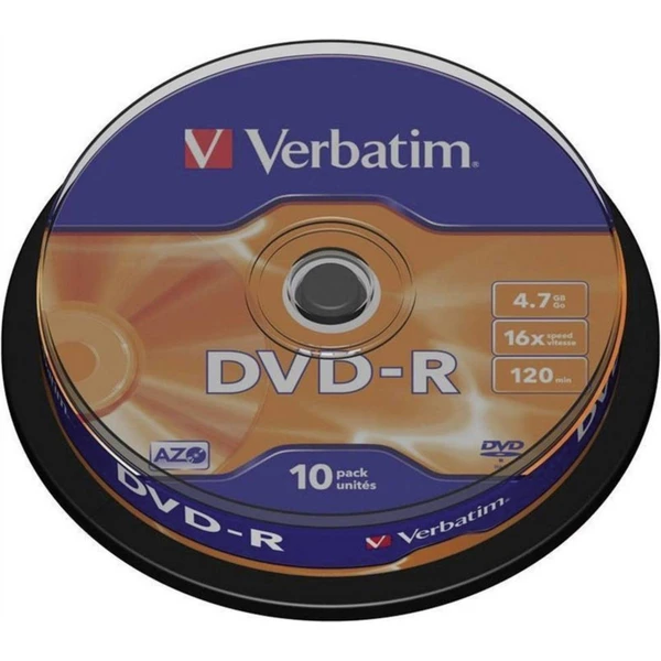 VERBATIM DVD-R(10 ks)Spindle/General Retail/16x/4.7GB - Optické disky - Hlavný obrázok