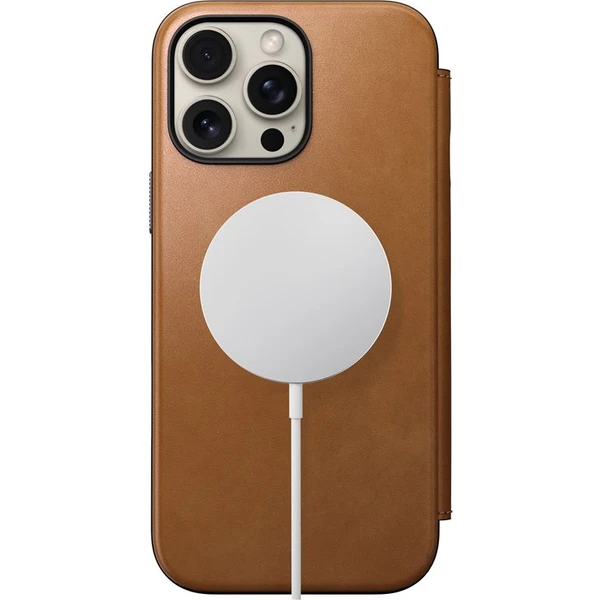 Nomad Modern Leather Folio MagSafe púzdro iPhone 16 Pro Max svetlo hnedé - Puzdra - Obrázok 49b9f8bf4ba04258a61396c86e205160