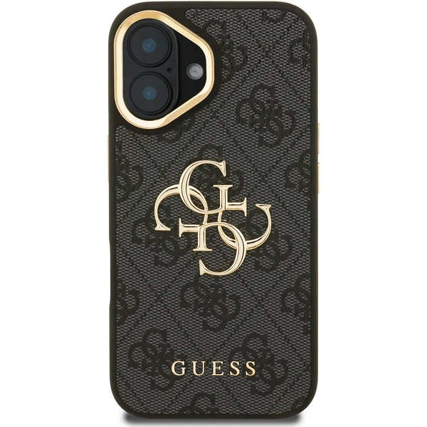 Guess PU 4G Metal Logo Stand Camera Frame kryt iPhone 16 čierny - Puzdra - Obrázok 49c5358823ed4d308d36ad313c720609