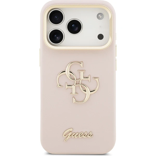 Guess PU Grained 4G Logo Stand Camera Frame kryt iPhone 17 Pro ružový - Puzdra - Obrázok 49d1b971c08d4ed88140c7a2ab34e752