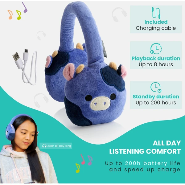 Lazerbuilt bezdrôtové slúchadlá Squishmallows - Ingred (plyšové) - Slúchadlá - Obrázok 4ABG000K01