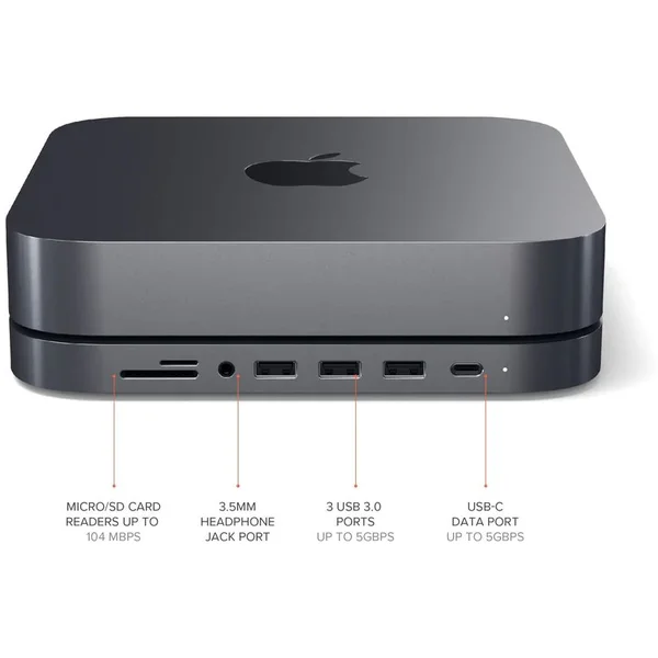 Satechi Aluminium TYPE-C Stand and Hub for Mac Mini - Space Gray - USB huby - Obrázok 4AL2700301