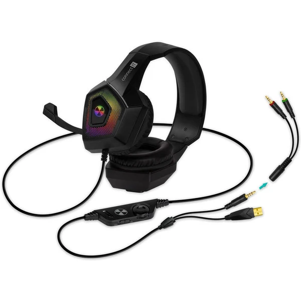 CONNECT IT BATTLE RGB Ed. 3 herné slúchadlá čierna - Slúchadlá - Obrázok 4ANFF00101