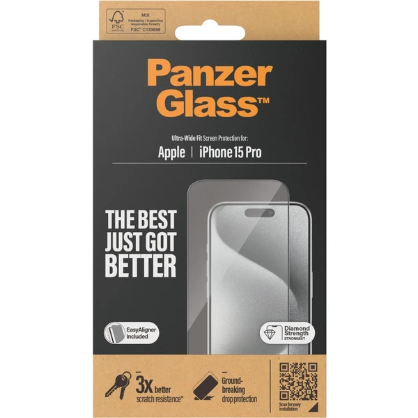 PanzerGlass Ultra-Wide Fit ochranné sklo Apple iPhone 15 Pro - Ochranné fólie a sklo - Obrázok 4ATS100501