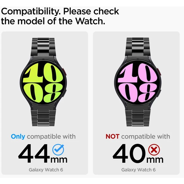 Spigen Modern Fit 316L Band remienok Samsung Galaxy Watch6 44mm čierny - Remienky - Obrázok 4AV3000N01