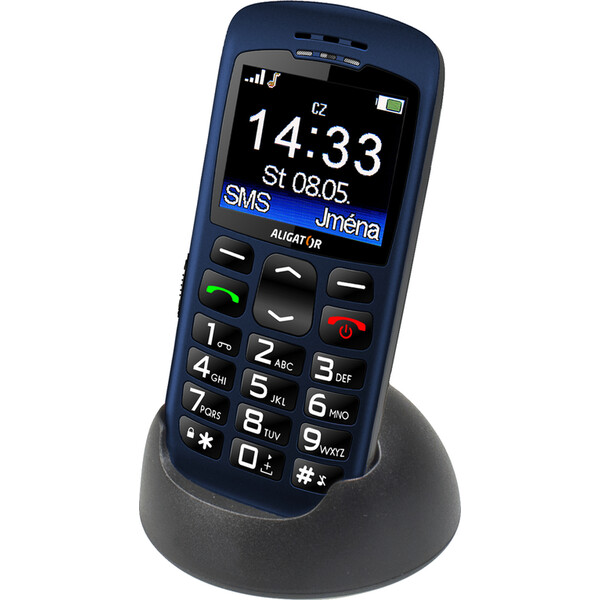 ALIGATOR A670 Senior modrý + stolná nabíjačka