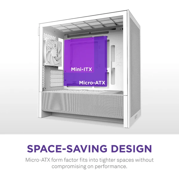 NZXT H3 Flow biela - Počítačové skrine - Obrázok 4D7K000K01
