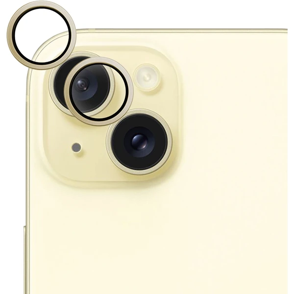 Epico hliníkové ochranné sklo na šošovky fotoaparátu pre iPhone 15 / 15 Plus žltá - Ochranné fólie a sklo - Hlavný obrázok