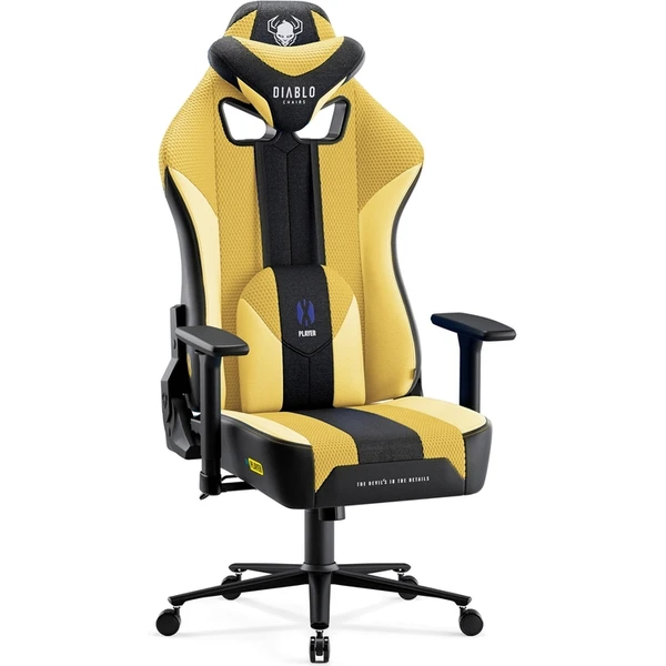 Diablo X-Player 2.0 King Size látková herná stolička čierno-žltá - Stoličky - Obrázok 4ECG000K01