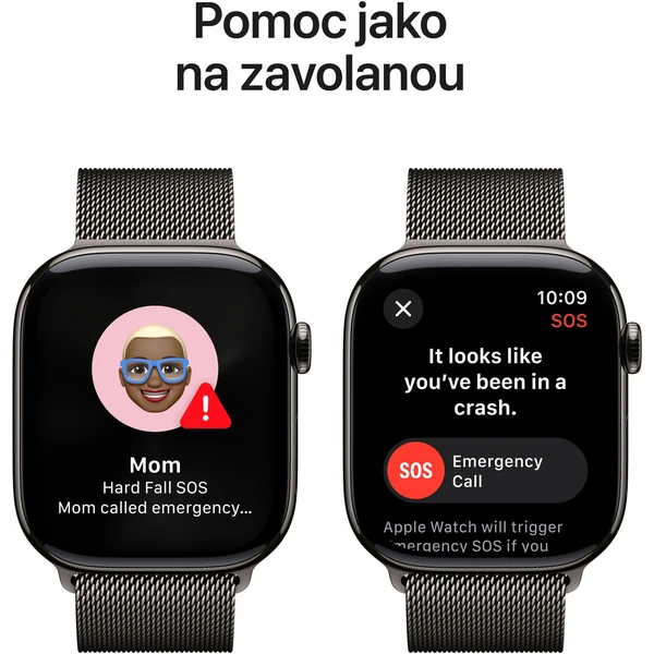 Apple Watch Series 10 Cellular 46mm Bridlicovo šedý titán s bridlicovo šedým milánskym ťahom S/M - Inteligentné hodinky - Obrázok 4EQ7000K01