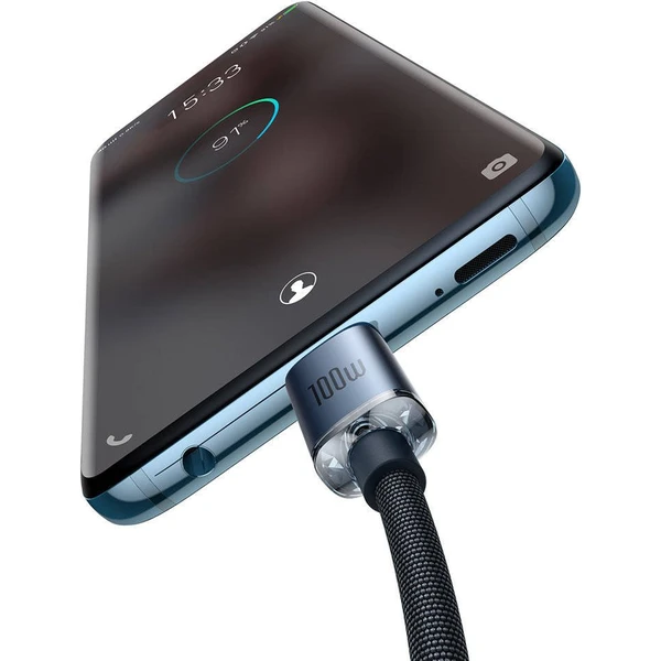 Baseus CAJY000701 Crystal Shine Series Dátový Kábel USB-C - USB-C 100W 2m Black - Káble - Obrázok 4ERL100501