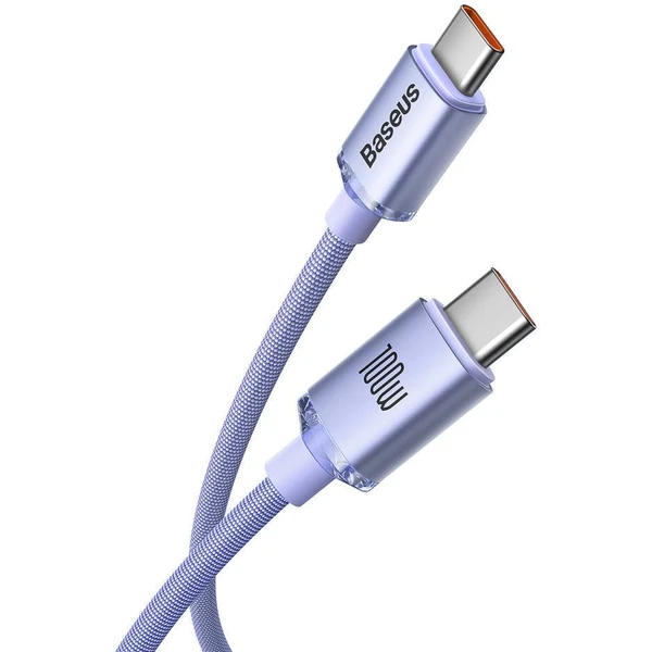 Baseus CAJY000705 Crystal Shine Series Dátový Kábel USB-C - USB-C 100W 2m Purple - Káble - Obrázok 4GRL100501