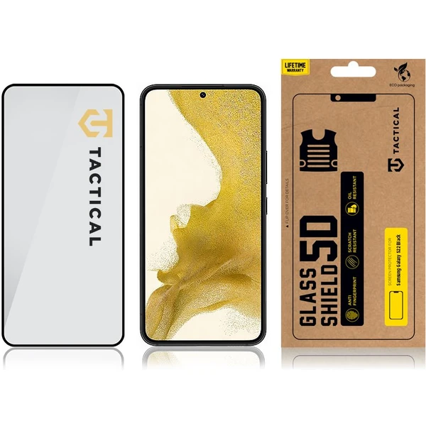 Tactical Glass Shield 5D sklo Samsung Galaxy S22 čierne - Ochranné fólie a sklo - Obrázok 4GYQ100501