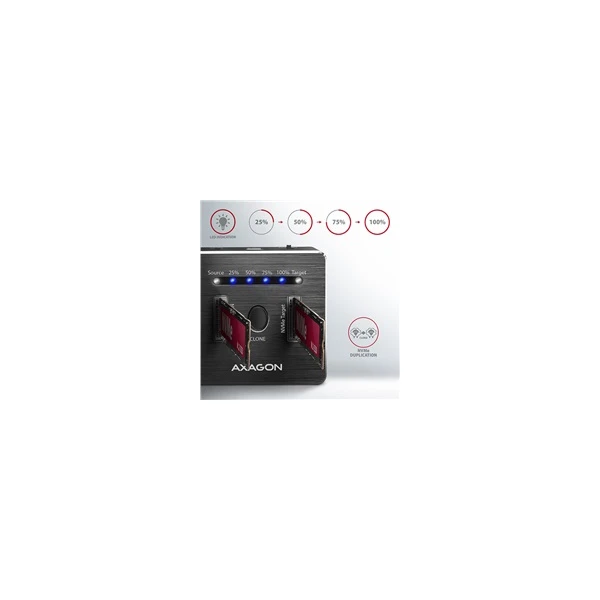 AXAGON Dokovacia stanica pre 2x M.2 SATA - USB-C 3.2 Gen 2 - Externé boxy - Obrázok 4H60700301