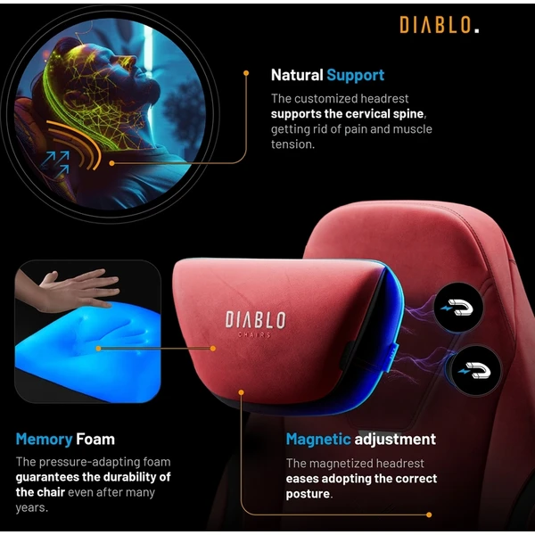Diablo X.Eye Prime Normal Size herná stolička červená - Stoličky - Obrázok 4HCG000K01
