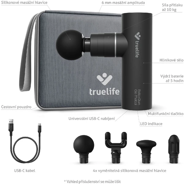 TrueLife RelaxGun G6 Metal masážny stroj - Masážny prístroj - Obrázok 4HE0000N01