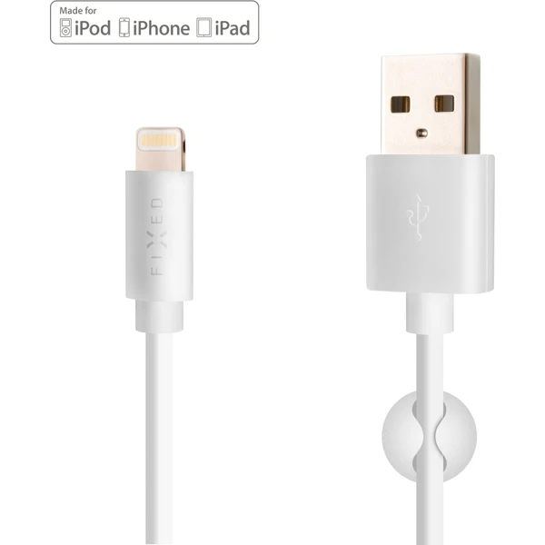 FIXED Rýchly nabíjací USB-A/Lightning napájací kábel 12W 1m biely - Káble a redukcie - Hlavný obrázok