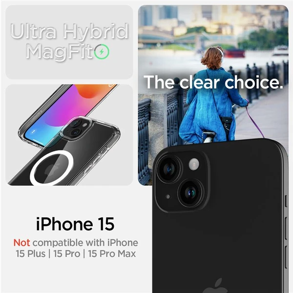 Spigen Ultra Hybrid MagFit kryt iPhone 15 biely - Puzdra - Obrázok 4HS8000601