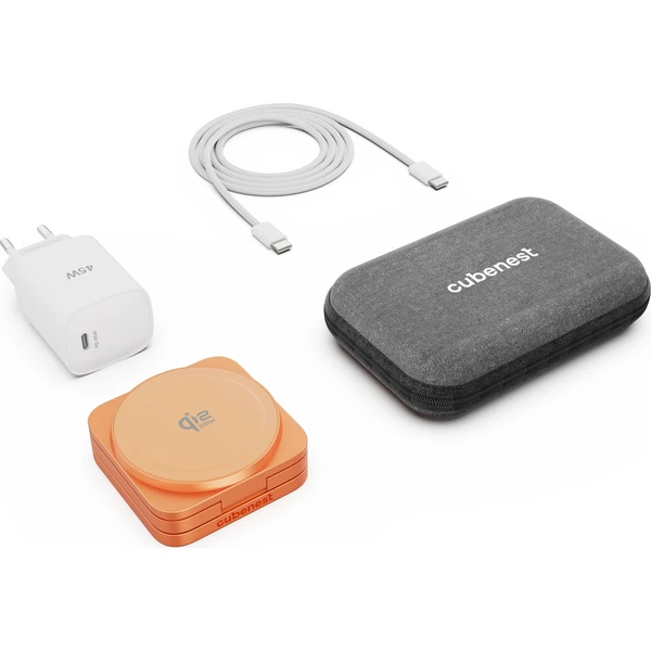 Cubenest SQ312 Ultra Qi2.2 (MagSafe) 3v1 nabíjačka (35W) oranžová (Limited Edition) - Nabíjačky - Obrázok 4I9L000K01