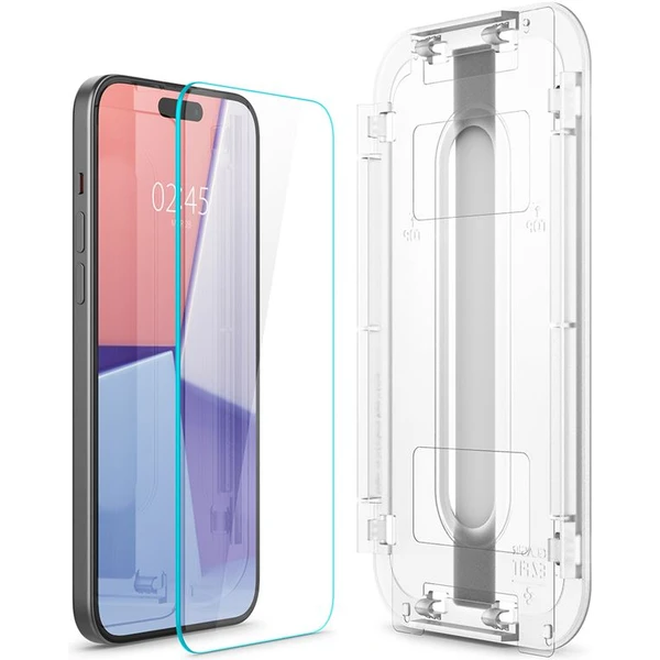 Spigen Glass tR EZ Fit HD tvrdené sklo iPhone 16/15 číre - Ochranné fólie a sklo - Obrázok 4IZ8000601