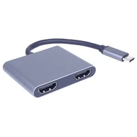 PremiumCord USB-C/2x HDMI redukcia 4K sivá - Káble a redukcie