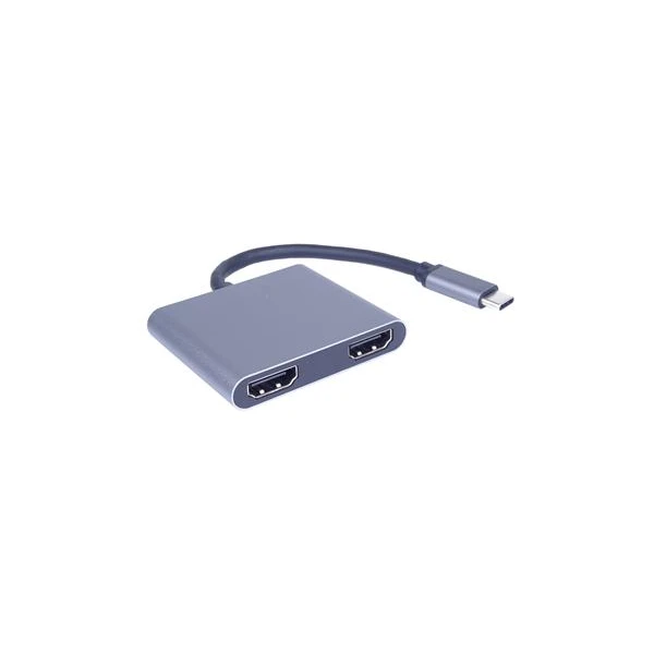 PremiumCord USB-C/2x HDMI redukcia 4K sivá - Káble a redukcie - Hlavný obrázok