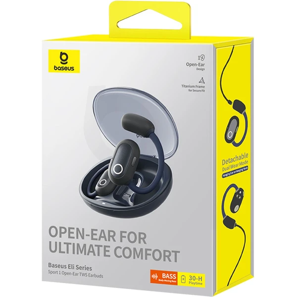 Bluetooth slúchadlá Baseus Eli Sport 1 Open-Ear TWS Cosmic Black - Slúchadlá - Obrázok 4KGE000L01